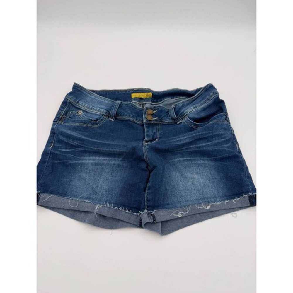 YMI Blue WannaBettaButt Denim Shorts Cut Off Cuffed Y2K Summer Festival Stretch